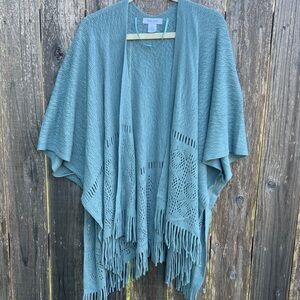 Nine West Teal Knit Shawl